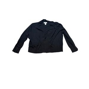 Loft Black‎ Open Front Cardigan Sweater Long Sleeve Women's Size L